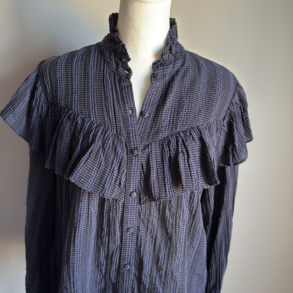 Loveshackfancy Button Down Ruffle Top Xs - image 7